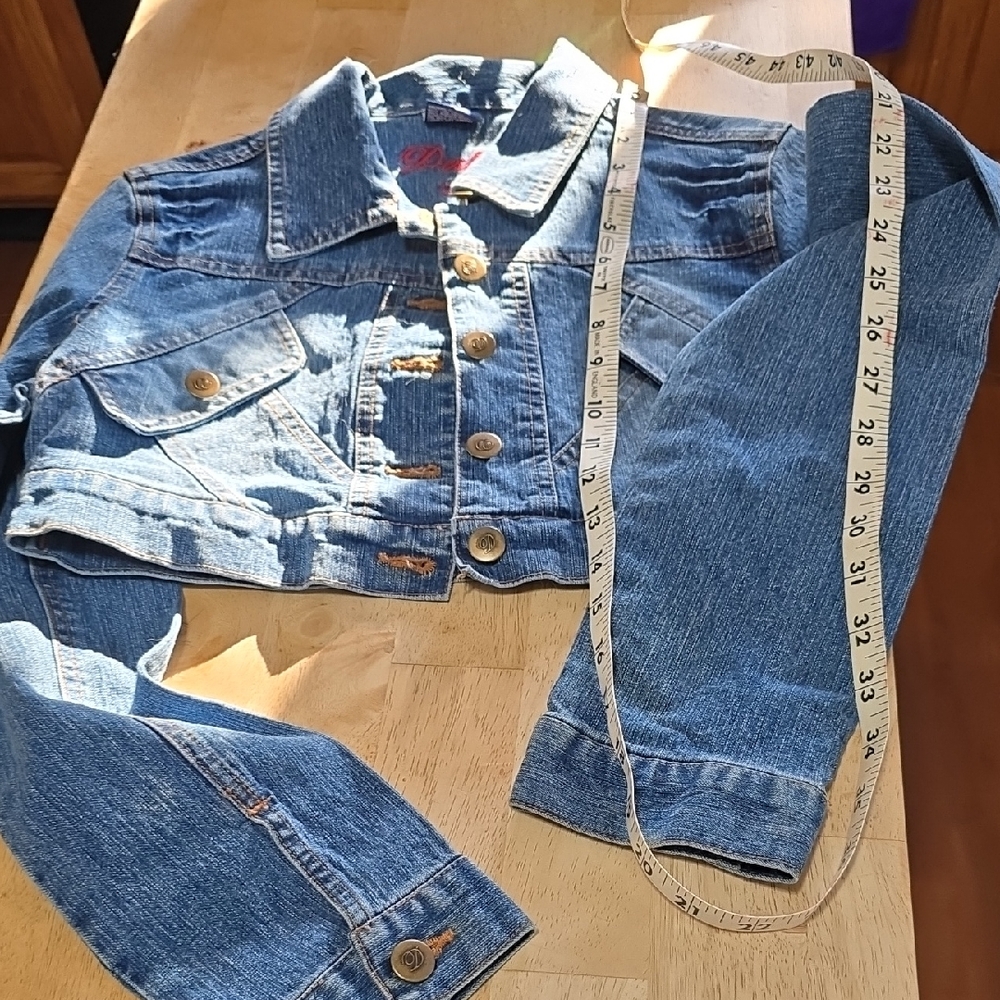 Women's Cropped Blue Denim Jacket